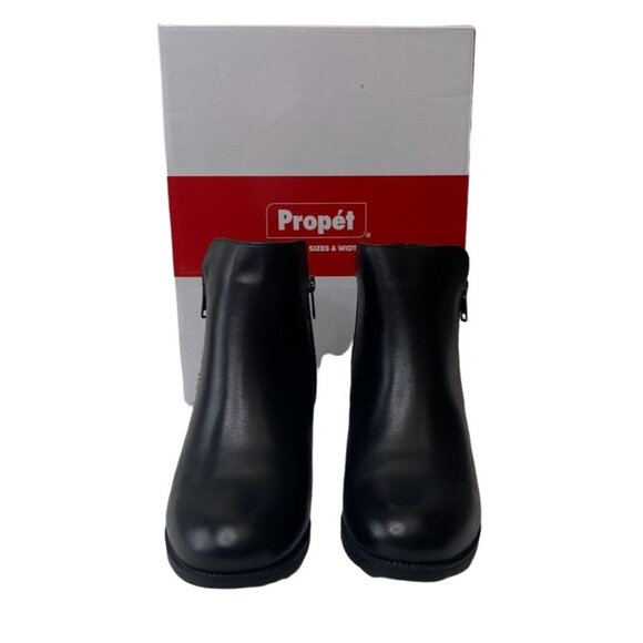 Propet Tobey Ankle Bootie Shoes Women's 10 Black Leather Block-Heel Zipper‎ NEW - Picture 10 of 14